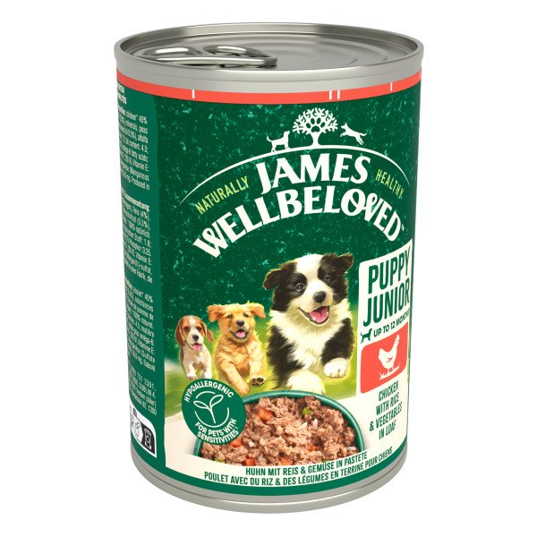 James Wellbeloved Puppy Chicken Rice & Veg Loaf Tin 12 x 400g